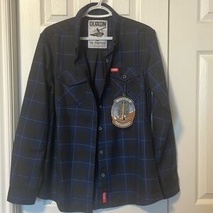 NWT Dixxon Ladies Flannel The Purpose long Sleeve Button up. Size Large